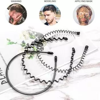 6 шт., мужская повязка на голову, высокая эластичность, противодеформируемая, не падающая, противоскользящая, небьющаяся, волнистая, обруч для мытья лица, повязка для волос, товары для дома 6pcs