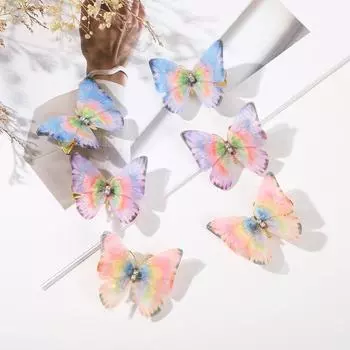 6 шт./набор Цветные заколки-бабочки для волос, Зажим для волос, Женские летние милые заколки для волос, Боковые зажимы, Аксессуары для волос, Заколка