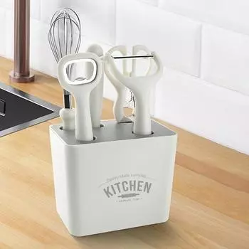 6 шт./набор кухонных гаджетов из нержавеющей стали, набор принадлежностей для фруктов, нож для бутылок, открывалка для яиц, взбиватель, овощечистка, ножницы с сиденьем для хранения