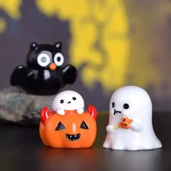 6 шт./набор мини-фигурка призрака на Хэллоуин жуткая шляпа волшебника летучая мышь крылатый тыквенный призрак