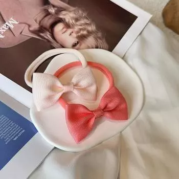 6 шт./набор однотонные детские головные уборы эластичные резинки для волос для малышей милая лента бантик повязка на голову для младенцев девочек аксессуары для волос