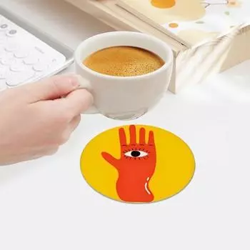 6 шт. набор подставок из искусственной кожи винтажные геометрические подставки для напитков с держателем водонепроницаемые нескользящие подставки для напитков держатель для чашек кружек 6pcs