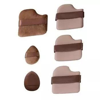 6 шт./набор пуховок с ремешком, многоразовые, мягкие, многофункциональные, для нанесения тонального крема, румян, рассыпчатой фиксирующей пудры, инструменты для макияжа для женщин B