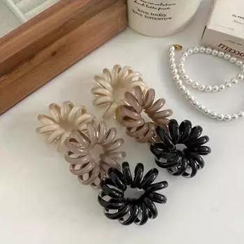 6 шт./набор Спиральные резинки для волос Большой размер Свежий цвет Резинки-скранчи в виде телефонного шнура Высокая эластичность Резинка Женские аксессуары для волос