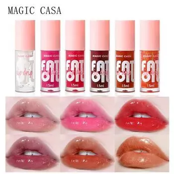 6 шт./набор увлажняющих желеобразных масел для губ, стойкое увлажняющее гладкое мерцающее увлажняющее средство для губ 6pcs/set