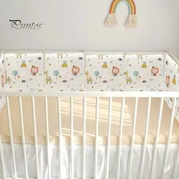 6 шт., набор защитных накладок для малышей, мягкие безопасные противостолкновительные хлопковые накладки для ограждения кроватки для мальчиков и девочек для новорожденных, постельные принадлежности Animal