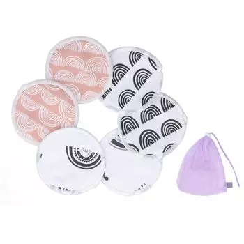 6 шт. Нагрудные прокладки из бамбукового волокна, моющиеся, многоразовые, дышащие, для кормления грудью