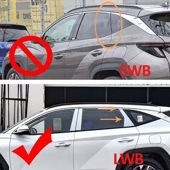 6 шт. Накладка на окно автомобиля для Hyundai Tucson NX4 N-Line LWB 2025~2024 BC, наклейка на стойку колонны, наклейка на дверь, аксессуары чёрный