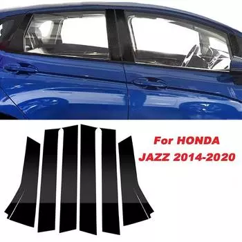 6 шт., накладка на оконную стойку автомобиля, наклейка на колонку BC, детали внешнего дизайна для Honda FIT JAZZ 2014 2015-2020