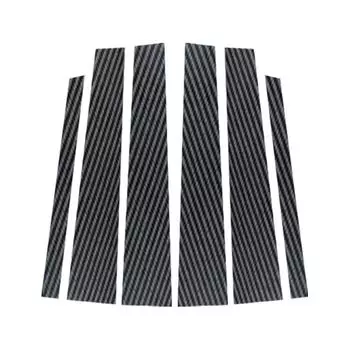 6 шт. Накладки на средние стойки дверей и окон автомобиля из углеродного волокна, с зеркальным эффектом, наклейки, подходят для Lexus IS 2006-2013