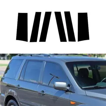 6 шт. Накладки на стойки дверей автомобиля, глянцево-черные, для Honda Odyssey 2011-2017