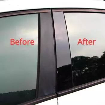 6 шт. Накладки на стойки оконных стоек автомобиля для Honda Civic 2006-11, наклейки на центральную стойку BC для Honda Civic 2006-11, зеркальный эффект чёрный