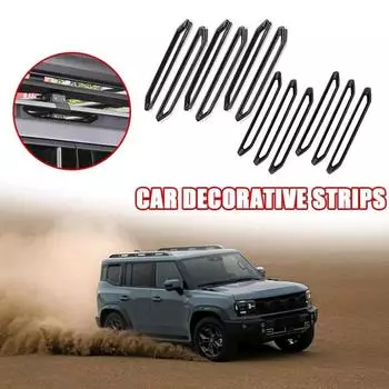 6 шт. накладные накладки на багажник автомобиля, очаровательные наклейки, автомобильные роскошные декоративные внешние аксессуары для Chery Jetour Traveller T2 чёрный