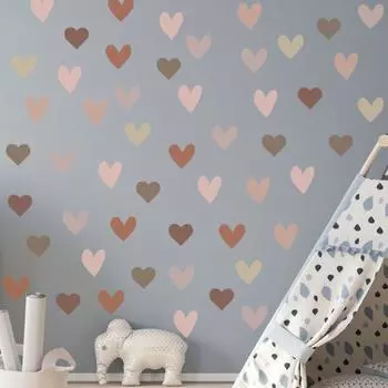 6 шт. Наклейка на стену съемная в стиле бохо, креативная, в форме сердца, дизайн стены