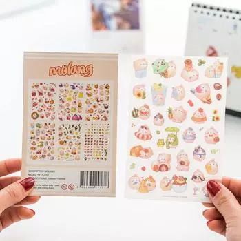 6 шт. Наклейки для альбома Kawaii Rabbit, водонепроницаемые наклейки для ноутбука для девочек из ПВХ, наклейки для телефона