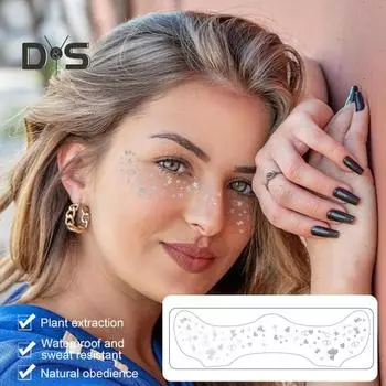 6 шт. наклейки для татуировки с веснушками на лице, золотистые пятнистые патчи для макияжа, легко наносимые водостойкие сверкающие аксессуары для макияжа для фестивалей и вечеринок J