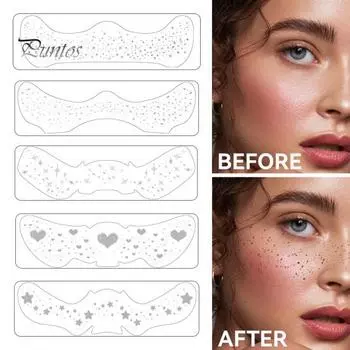 6 шт. наклейки для татуировки с веснушками на лице, золотистые пятнистые патчи для макияжа, легко наносимые водостойкие сверкающие аксессуары для макияжа для фестивалей и вечеринок F