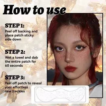 6 шт. наклейки для татуировки с веснушками на лице, золотистые пятнистые патчи для макияжа, легко наносимые водостойкие сверкающие аксессуары для макияжа для фестивалей и вечеринок J