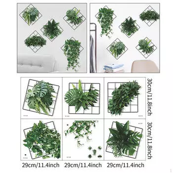 6 шт. наклейки на стену с зелеными листьями, зеленые растения, съемные наклейки на стену для школы