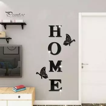 6 шт. наклейки на стену с зеркалом в виде бабочки, легко наносятся, без остатка, самоклеящиеся, отражающие солнечный свет, съемные зеркальные наклейки чёрный