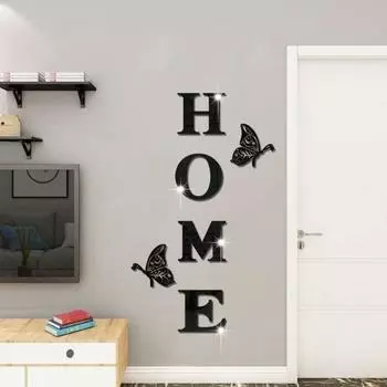 6 шт. наклейки на стену с зеркалом в виде бабочки, легко наносятся, без остатка, самоклеящиеся, отражающие солнечный свет, съемные зеркальные наклейки чёрный