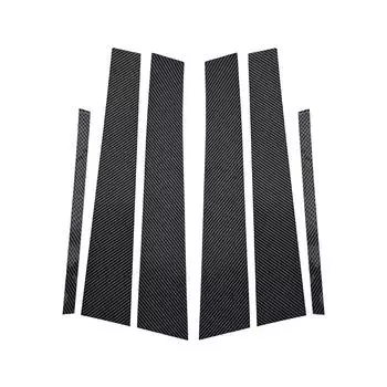 6 шт. Наклейки на стойки кузова из углеродного волокна черного цвета для Honda Accord 2008-2012 Автомобильные внешние стойки дверей и окон Декоративный стайлинг углеродного волокна черного