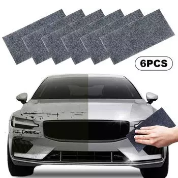 6 шт. нано-блестящая салфетка нано-блестящая салфетка для царапин на автомобиле нано-салфетка для ремонта царапин салфетка для полировки металлических поверхностей автомобиля CHINA