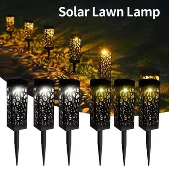 6 шт. наружный солнечный садовый светильник водонепроницаемый солнечный газонный светильник для ландшафтного патио двора дорожки лестницы двора художественное украшение Warm light-1pcs