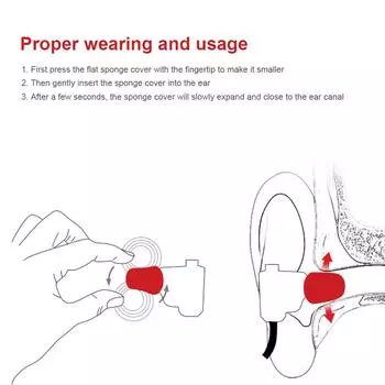 6 шт., насадки из пены с эффектом памяти, губки для наушников, шумоизоляционные амбушюры, колпачки для вкладышей-вкладышей чёрный