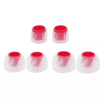 6 шт. насадок для наушников с резьбой S/M/L, сменный силиконовый чехол для внутренней гарнитуры Red Clear