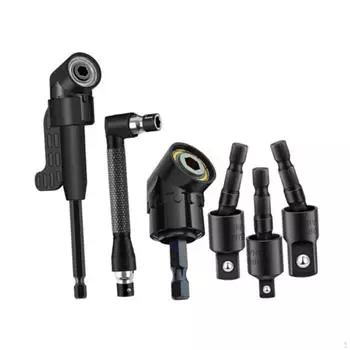 6 шт. насадок для сверления под прямым углом, с шестигранным хвостовиком 105°, универсальные, прочные, портативные