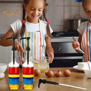 6 шт., насос для кофейного сиропа, легко чистящийся пресс для бутылок, 28 зубцов, простая установка, бутылка для чая, сока, контейнер для жидкости, насос, кухонные аксессуары золотистый