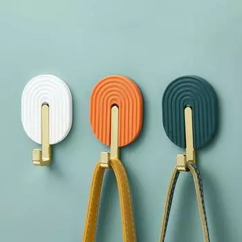 6 шт., настенный пластиковый самоклеящийся крючок, многофункциональная вешалка для полотенец для ванной комнаты, сильный крючок для кухни, задняя сумка, вешалка для шляпы белый