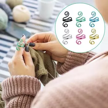6 шт. натяжное кольцо для вязания крючком, натяжное кольцо из алюминиевой проволоки, металлические инструменты для вязания, многофункциональный крючок, кольцо на палец, регулятор пряжи