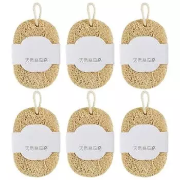 6 шт., натуральная мочалка для мытья посуды, маслостойкий абсорбент, быстросохнущая, легко пенящаяся, не царапающая, многоразовая кухонная кастрюля, миска, скребок, губка для чистки, тряпка Ellipse