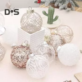 6 шт. небьющиеся рождественские шары, украшения для рождественской елки, подвесные шары, уникальные праздничные украшения для вечеринок в домашнем офисе шампанского