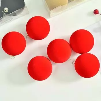 6 шт. небьющийся флокированный рождественский шар подвеска 6 см елка подвесное украшение отель торговый центр