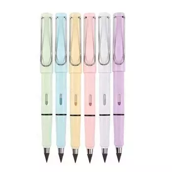 6 шт. неограниченное количество вечных новых карандашей без чернил, перьевая ручка, карандаш для письма, художественная эскизная живопись, детские подарки, канцелярские принадлежности kawaii абрикосовый