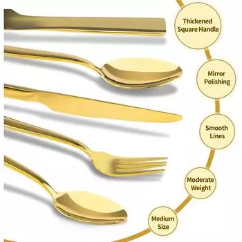 6 шт. Нержавеющая сталь с титановым позолоченным золотым цветом набор столовых приборов золотой столовый набор столовых приборов для фестиваля день рождения кулинария