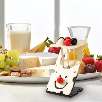 6 шт. Новинка Вилка для фруктов с держателем, уникальная, нержавеющая сталь, палочки для торта, десерта, для пикников,