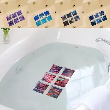 6 шт., новые наклейки для ванны и душа, наклейки из ПВХ, аппликация, настенная роспись, домашний декор One Size