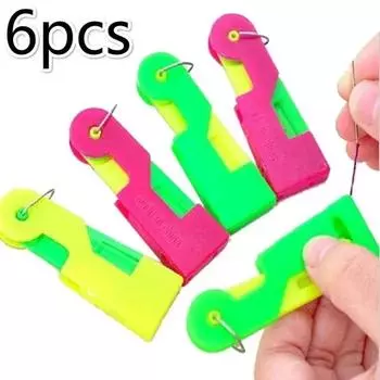 6 шт. Новые швейные иглы, нитевдеватель, наперсток, инструмент для вдевания нити, нитевдеватель, направляющая игла для пожилых людей, простое устройство, автоматические принадлежности для шитья ниток A