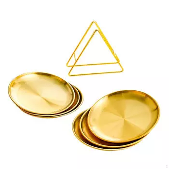 6 шт. Обеденная тарелка, походная сервировочная тарелка с держателем многоразовая закуска десерт салат