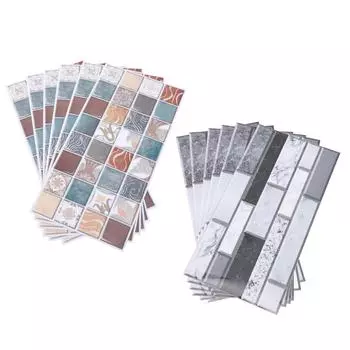 6 шт. обои для кухонного фартука, ПВХ, самоклеящиеся, водонепроницаемые, маслостойкие, отслаиваются и приклеиваются, Backsppl FG53