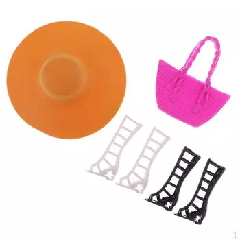 6 шт., обувь, сандалии, шляпа, сумки для одежды, пляжная одежда, детские игрушки