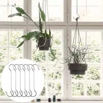 6 шт. очень большие S-образные крючки, сверхмощный крючок из нержавеющей стали, подвесной крючок для комнатных растений, многофункциональный крючок для хранения для подвешивания кормушки для птиц 30cm