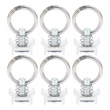 6 шт. одинарный штифт для крепления L-образной дорожки с круглым кольцом из нержавеющей стали и алюминия для контроля груза