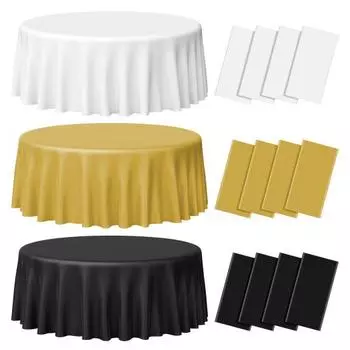 6 шт одноразовые скатерти 84 дюйма круглая пластиковая скатерть для вечеринок банкет одноразовое покрытие стола темно-зеленого