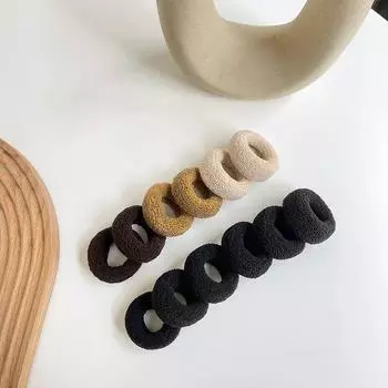 6 шт. однотонные высокие эластичные резинки для волос, толстые резинки для волос, головные уборы для девочек, детей, женщин и девочек, простые аксессуары для укладки волос