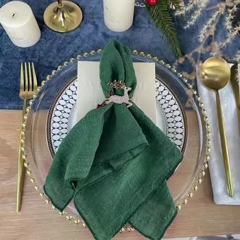 6 шт. однотонных салфеток в стиле бохо, простые и деревенские квадратные салфетки из ткани, украшение стола 16.54*16.54inch